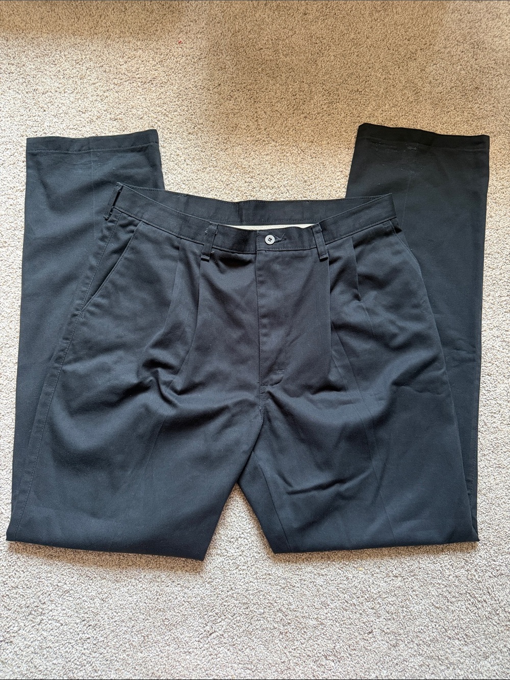 Wrangler Men’s Riata Black Flat Front Dress Pants Slacks 36x34